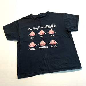 The Many Faces of Blobfish Black‎ funny graphic TShirt Women’s S